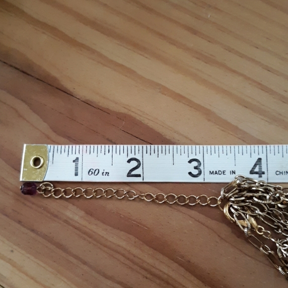 Gold & Magenta Statement Necklace - Picture 5 of 6